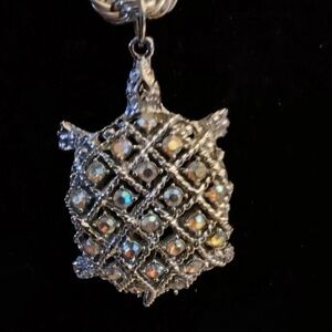 Elegant Silver Turtle Pendant Necklace